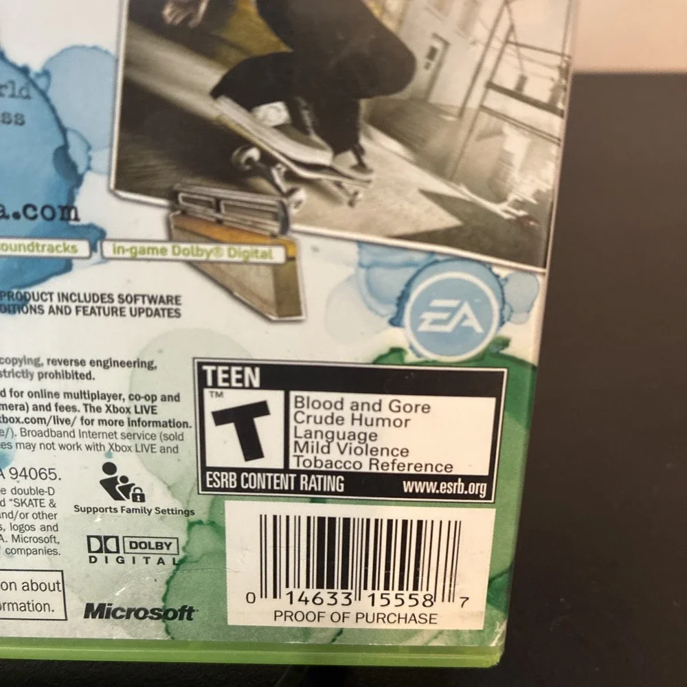 Skate 1 Xbox 360 2007 W/ Manual (TESTED/WORKS)